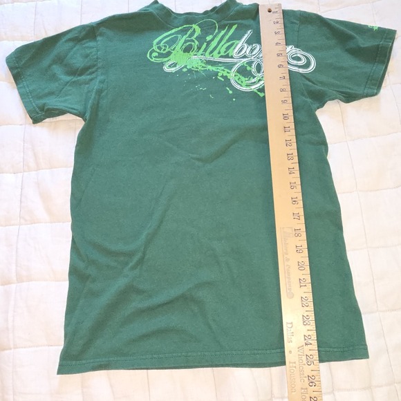 Vtg‎ Billabong Green Graphic T-Shirt Double-sided 90s Y2K Skater Surf S - Picture 5 of 7